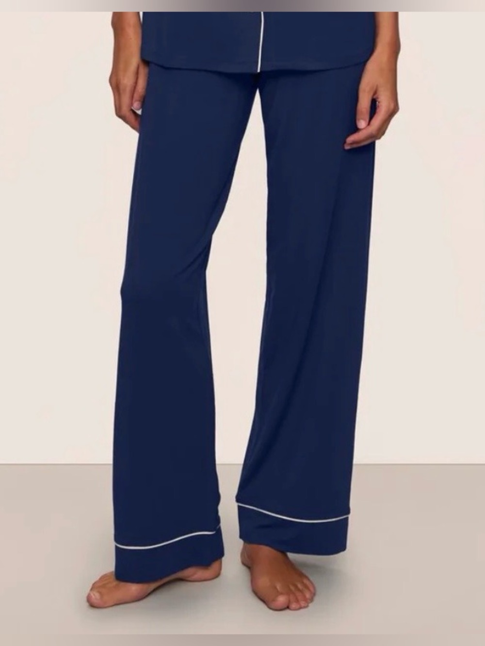 Eberjey Gisele TENCEL Modal Straight Leg Pajama Pants XL Navy Blue Lounge NWOT